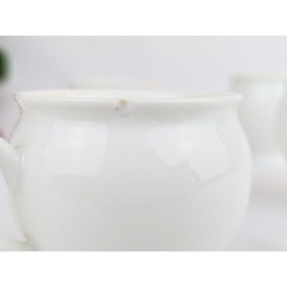 Set of 6 White Porcelain Espresso Cups Vintage White Porcelain Hospitality Set - Picture 9 of 9